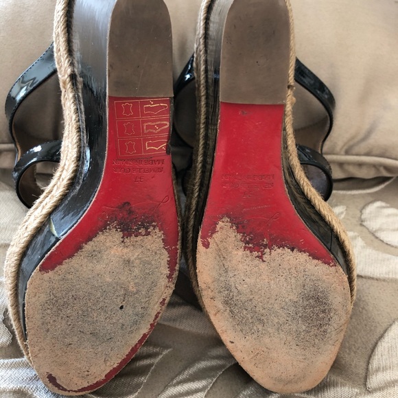 Louboutin Platform Wedge Sandal Espadrille - Picture 6 of 6